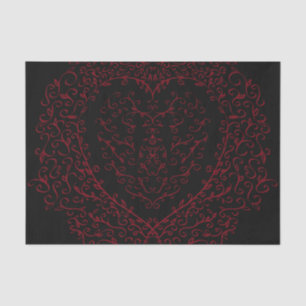 Papier Mousseline Papier de tissus Mariage gothique rouge et noir