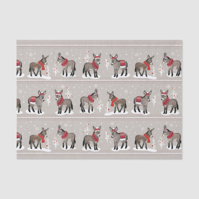 Papier Mousseline Papier de tissus MCD Winter Donkeys (Recto)