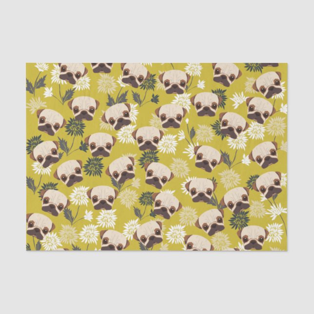 Papier Mousseline Papier de tissus mignons Carlins (Recto)