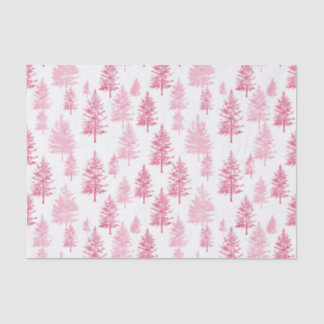 Papier Mousseline Papier de tissus minimaliste Pink Pine Trees