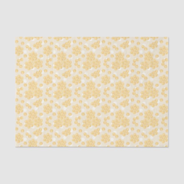 Papier Mousseline Papier de tissus Motif à peigne jaune (Recto)