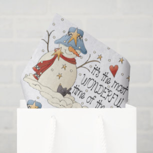 Papier Mousseline Papier de tissus Noël Snowman Holiday