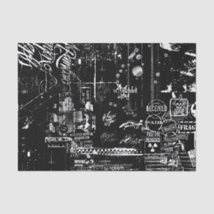 Papier Mousseline Papier de tissus noir et blanc
