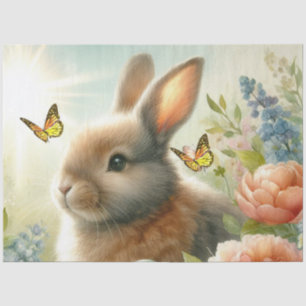 Papier Mousseline Papier de tissus Pastel Bunny et Butterfly