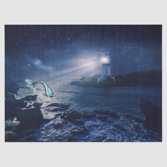 Papier Mousseline Papier de tissus phare et sirène (Recto)