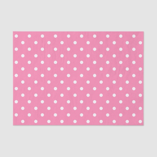 Papier Mousseline Papier de tissus Pois rose (Recto)