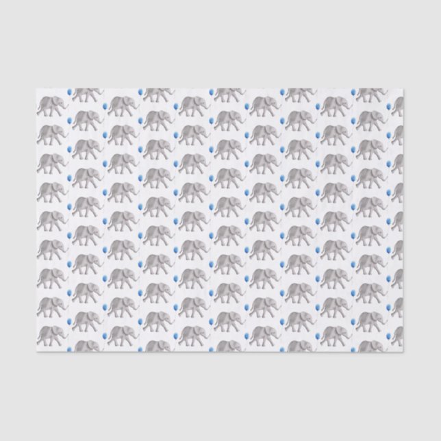 Papier Mousseline Papier de tissus pour bébé éléphant pour nouvelle  (Recto)