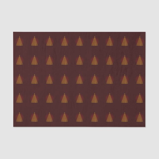 Papier Mousseline Papier de tissus rouge élégant Arbre de Noël (Recto)