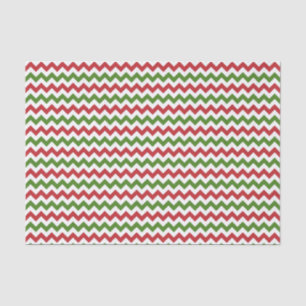 Papier Mousseline Papier de tissus rouge foncé, vert et blanc Chevro