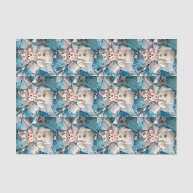 Papier Mousseline Papier de tissus Snowman (Recto)