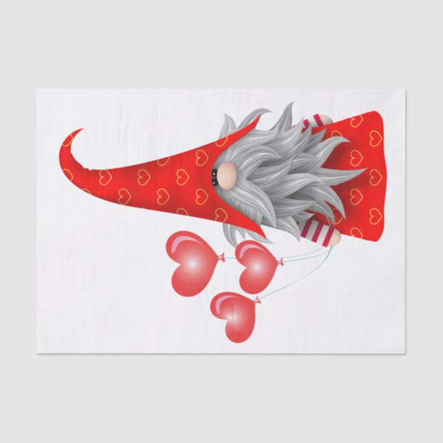 Papier Mousseline Papier de tissus Valentine Gnome (Recto)