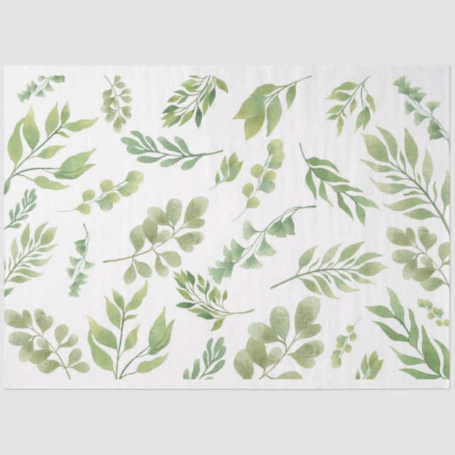 Papier Mousseline Papier de tissus végétal vert flottant (Recto)