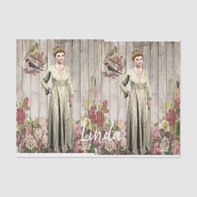 Papier Mousseline Papier de tissus victorien (Recto)