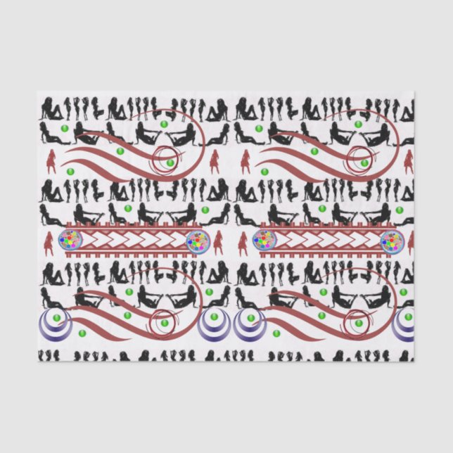 Papier Mousseline Papier décoratif en papier mancave femmes (Recto)