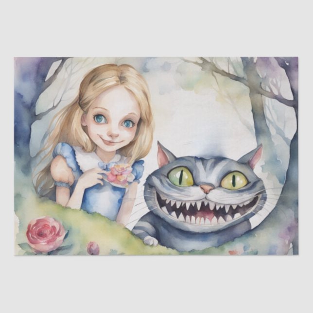 Papier Mousseline Papier découpage couleur aquarelle Wonderland (Recto)