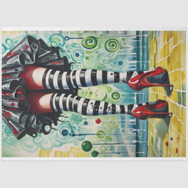 Papier Mousseline Papier Découpage de sorcière moderne et chic (Recto)