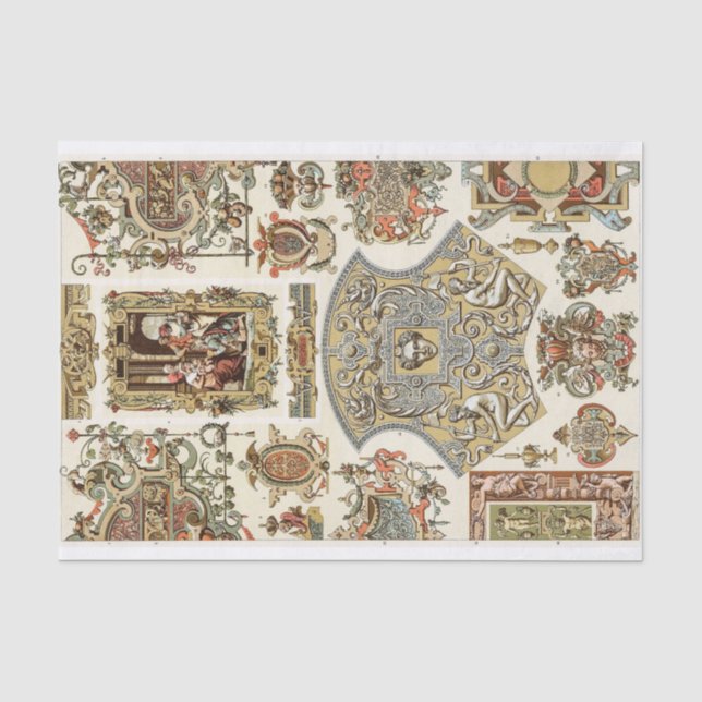 Papier Mousseline Papier découpage de style baroque (Recto)