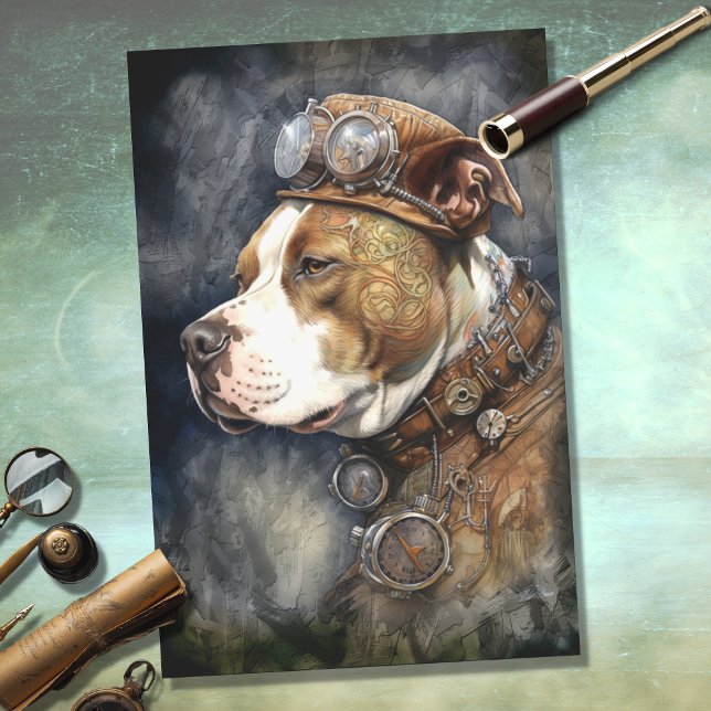 Papier Mousseline Papier découpage Steampunk Pit Bull 2 (Créateur téléchargé)