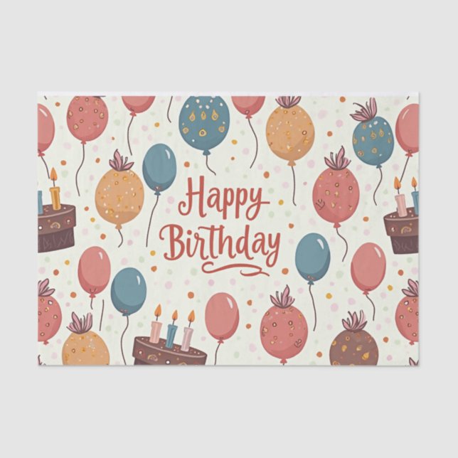 Papier Mousseline Papier d'emballage cadeau d'anniversaire (Recto)