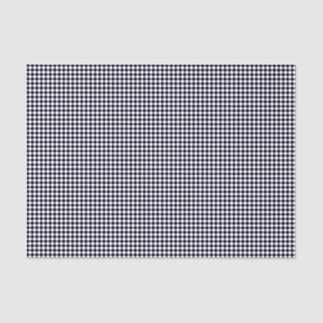 Papier Mousseline Papier d'enrobage bleu En vichy-minuit (Recto)