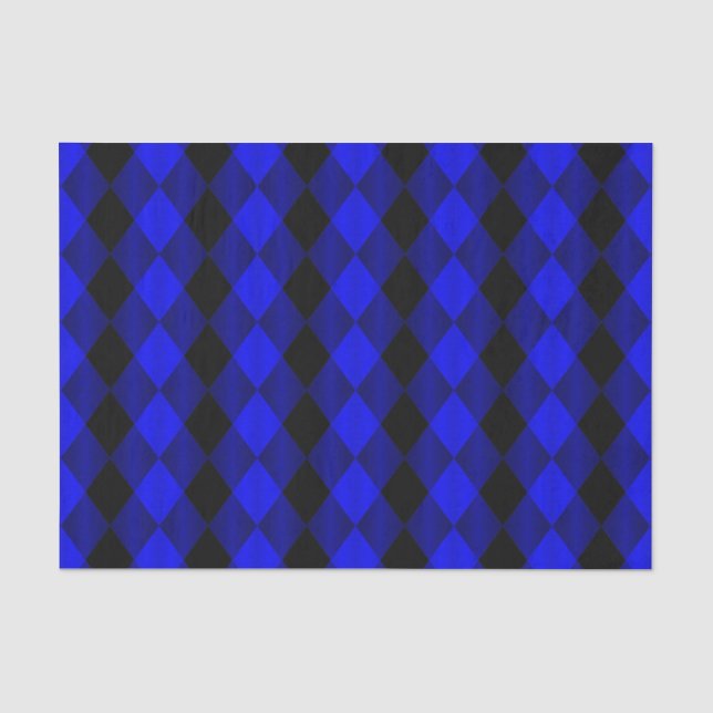 Papier Mousseline PAPIER D'ENVELOPPEMENT D'ARlequin-Bleu-Noir-TISSU (Recto)