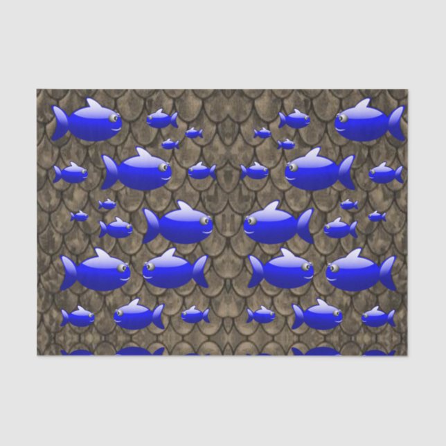 Papier Mousseline Papier en tissu décoratif Poisson (Recto)