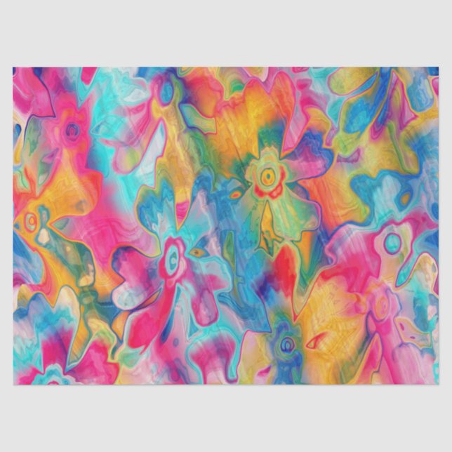 Papier Mousseline Papier Grungy-Florals-16 Tissus (Recto)