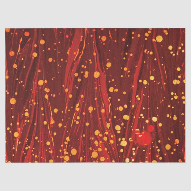 PAPIER MOUSSELINE PAPIER MARBÉ ROUGE ABSTRAIT AVEC ÉPAULES D'OR (Recto)