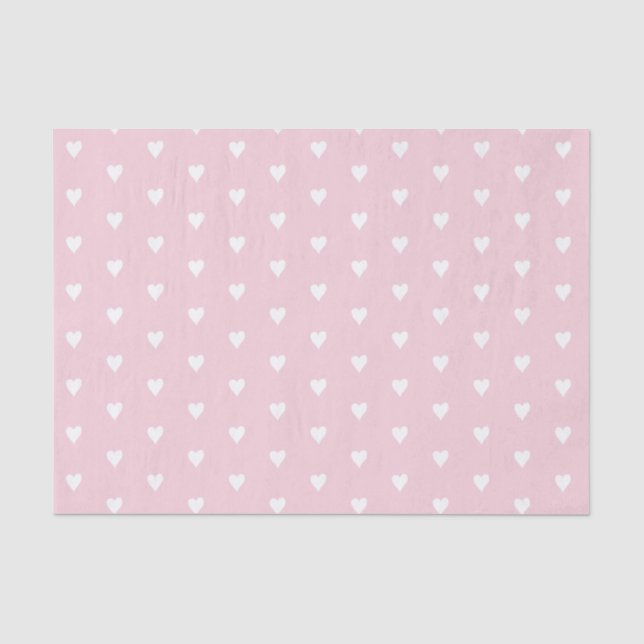 Papier Mousseline Papier motif de tissu de coeur rose (Recto)