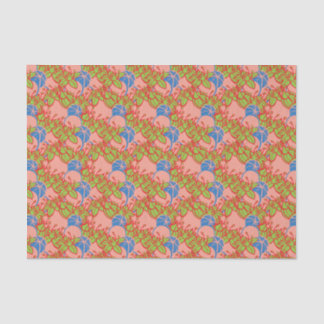 Papier Mousseline papier motif moderne feuille, bourgeon et fleur