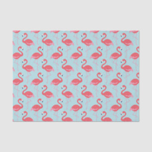 Papier Mousseline Papier motif rose flamingo bleu