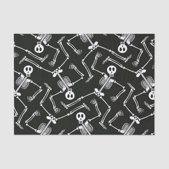 Papier Mousseline Papier motif squelette d'Halloween (Recto)