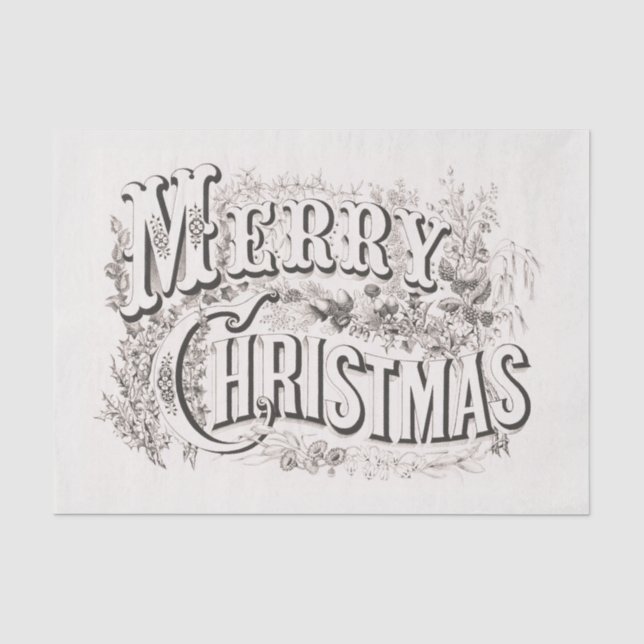 PAPIER MOUSSELINE PAPIER MOUSSELINE:  MERRY CHRISTMAS ILLUSTRATION (Recto)