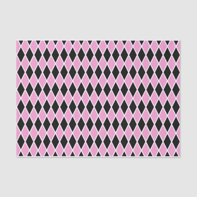 Papier Mousseline Papier noir rose arlequin Tissu ou découpage (Recto)