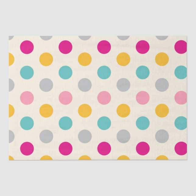 Papier Mousseline Papier papier Motif couleur Pois (Recto)