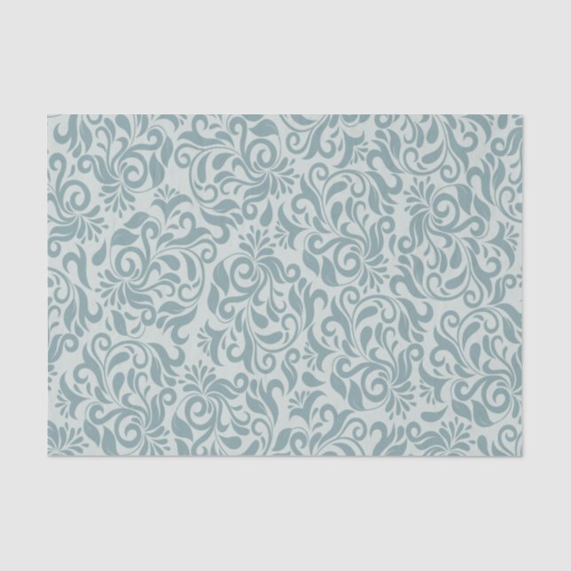 Papier Mousseline Papier papier papier brocart bleu gris ou découpag (Recto)