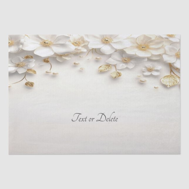 Papier Mousseline Papier papier papier papier blanc ivoire Floral Fe (Recto)