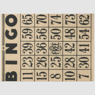 Papier Mousseline Papier papier pour carte de bingo