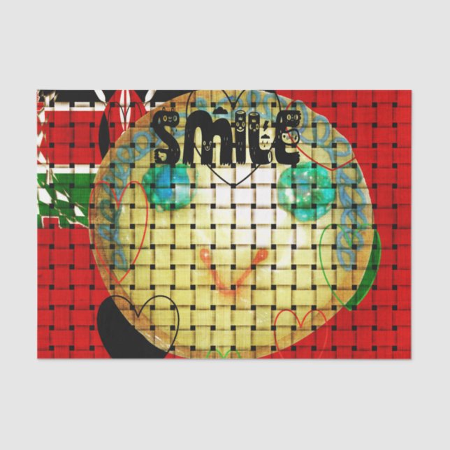 Papier Mousseline Papier papier pour sourire rouge (Recto)