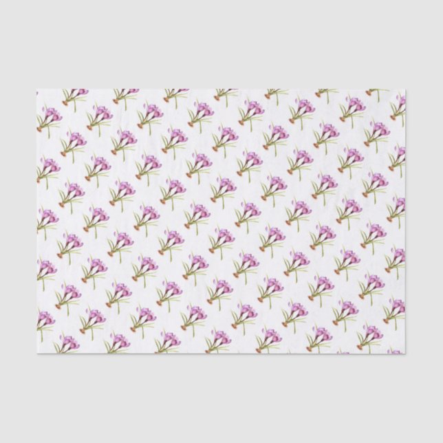 Papier Mousseline Papier papier tissu d'aquarelle de crocus pourpre (Recto)