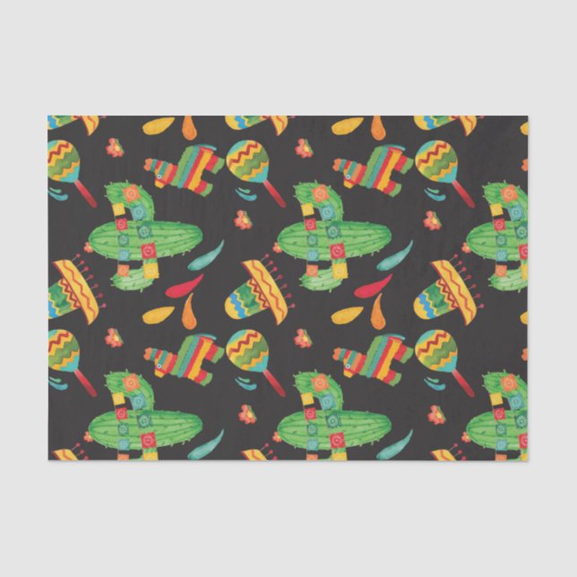 Papier Mousseline Papier papier Tissu Motif Fiesta (Recto)