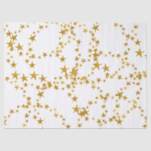 Papier Mousseline Papier papier tissu simple Gold et White Star