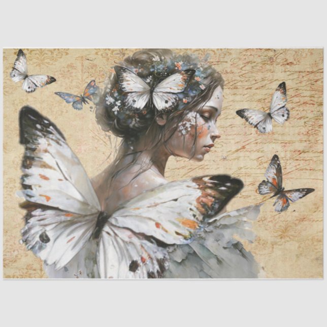 Papier Mousseline Papier papillon Fairy 2 Tissu (Recto)