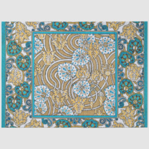 Papier Mousseline papier peint bleu art nouveau cyclamen