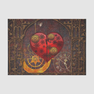 Papier Mousseline Papier peint vintage de coeurs de Steampunk