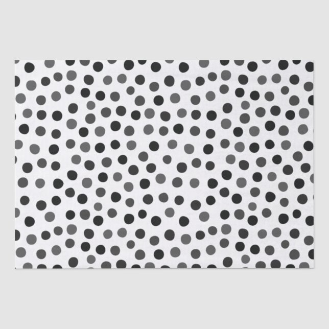Papier Mousseline Papier pois noir et blanc (Recto)