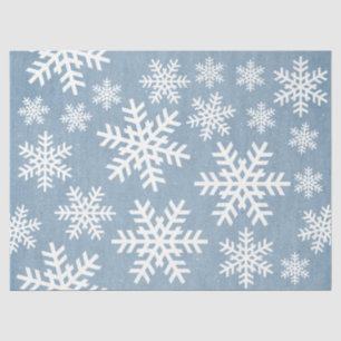 Papier Mousseline Papier Snowflake Blue Holiday Motif sans couture