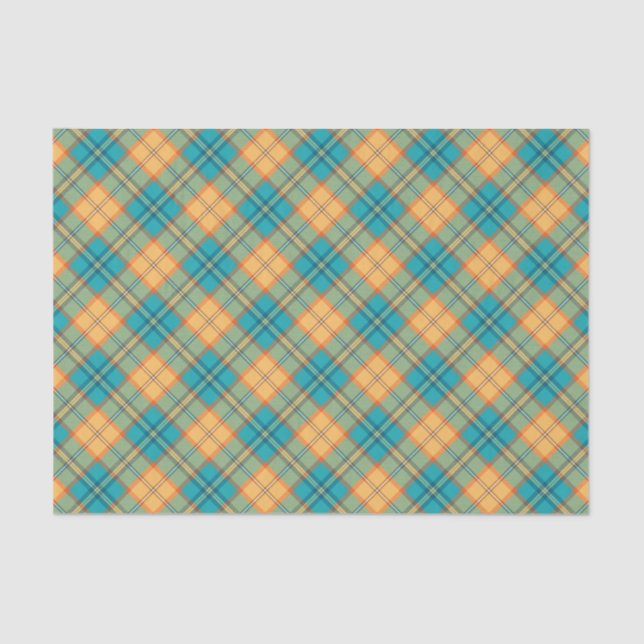 Papier Mousseline Papier Tartan Kingfisher (Recto)