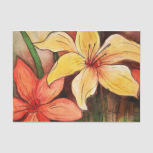 Papier Mousseline Papier Tiger Lily Aquarelle