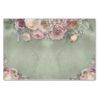 Papier Tissu 2pc Set Vintage Floral Thème en Vert